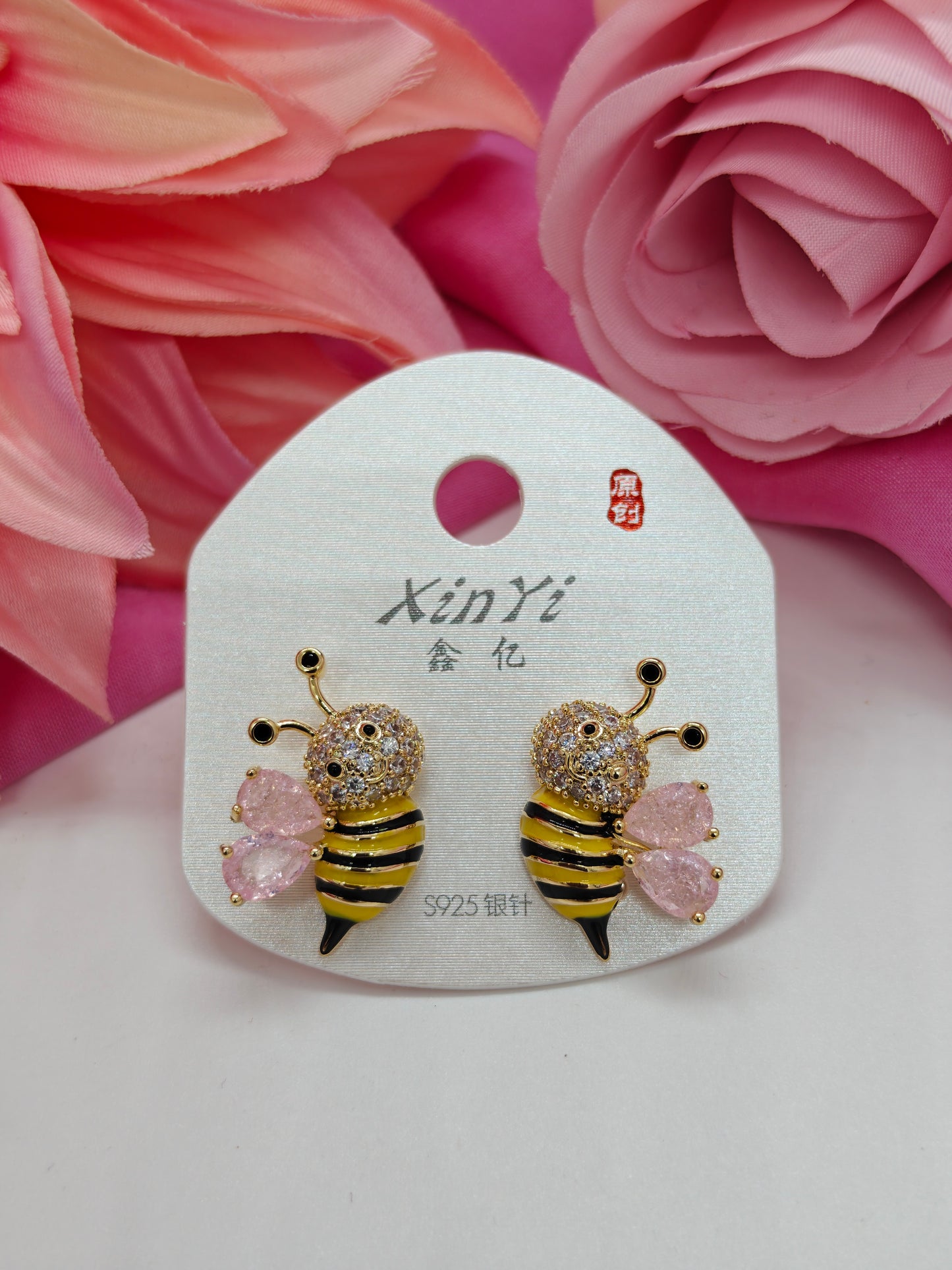 Quirky Earrings - Queen Bee-Pink #QNE-049