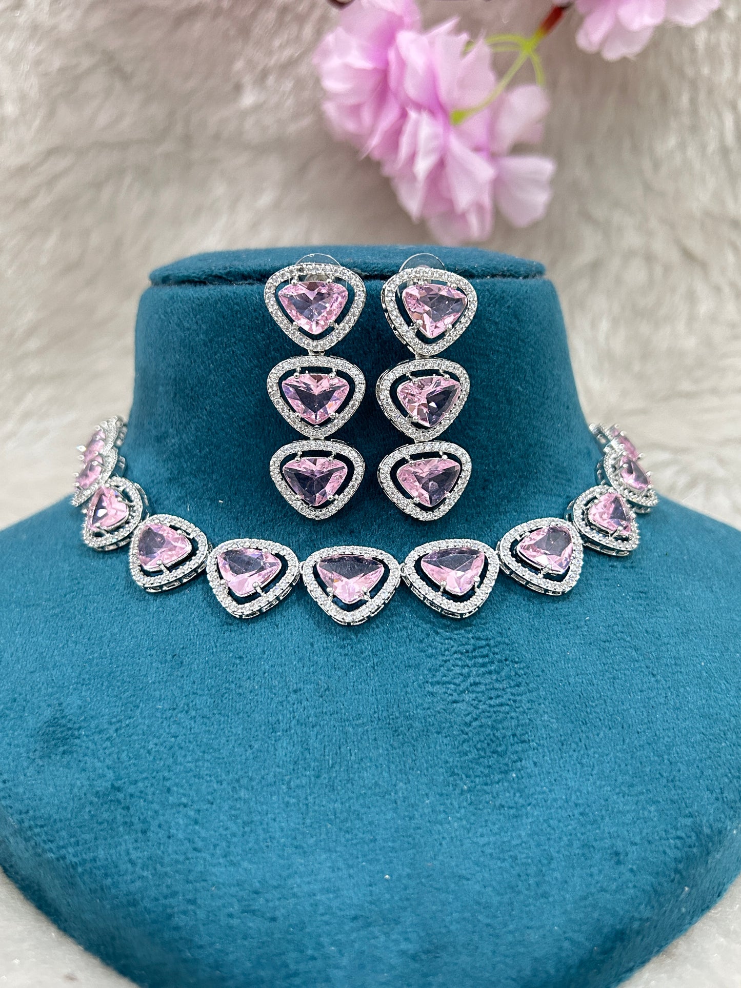 AD Choker Set #AD001 (Diamond Pink)