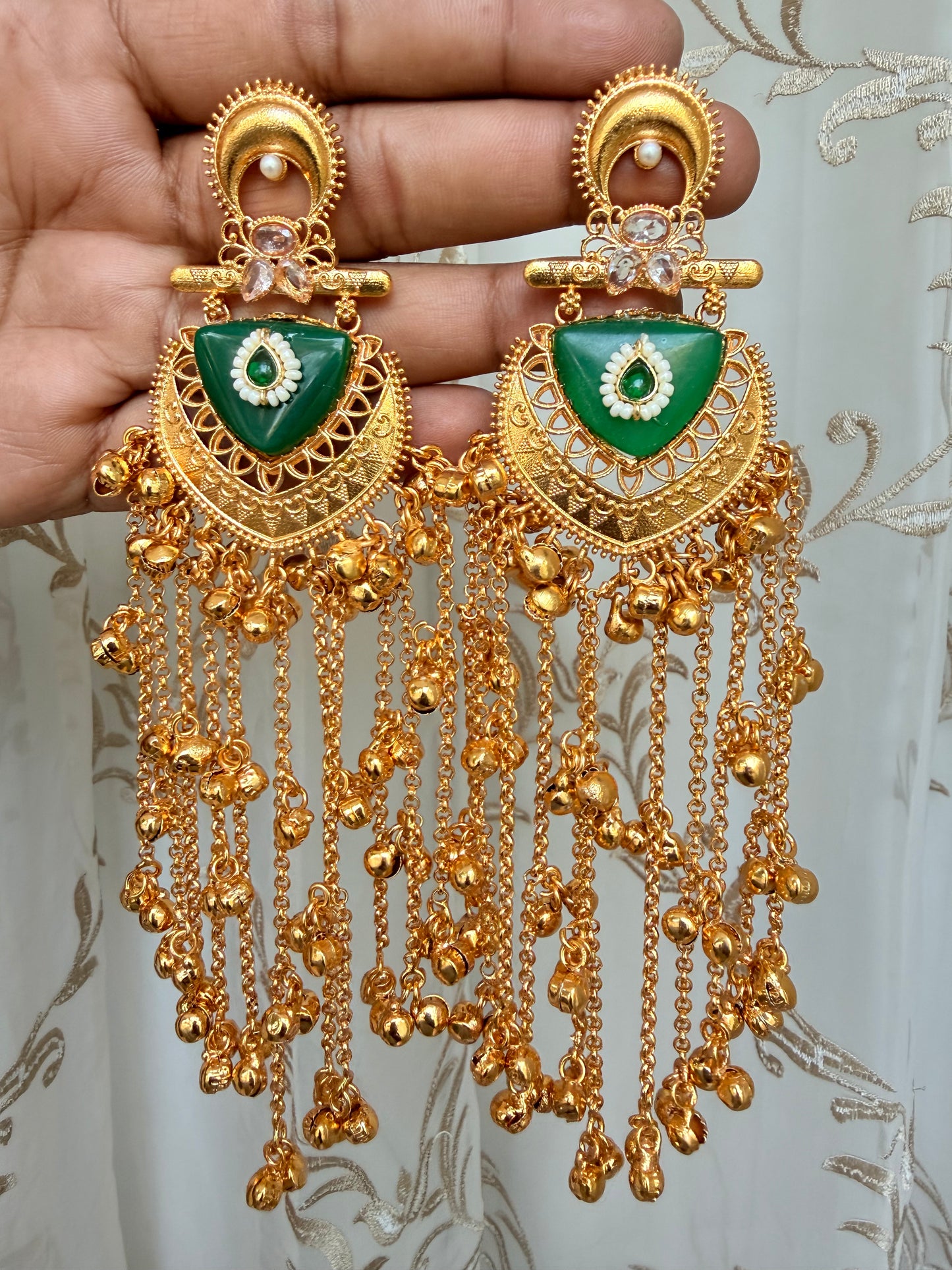 Brass Golden Hanging Earrings #GE033