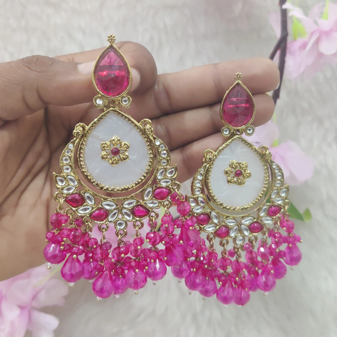 Earrings #E004 (Pink | Rani | Black | Green | Multi)