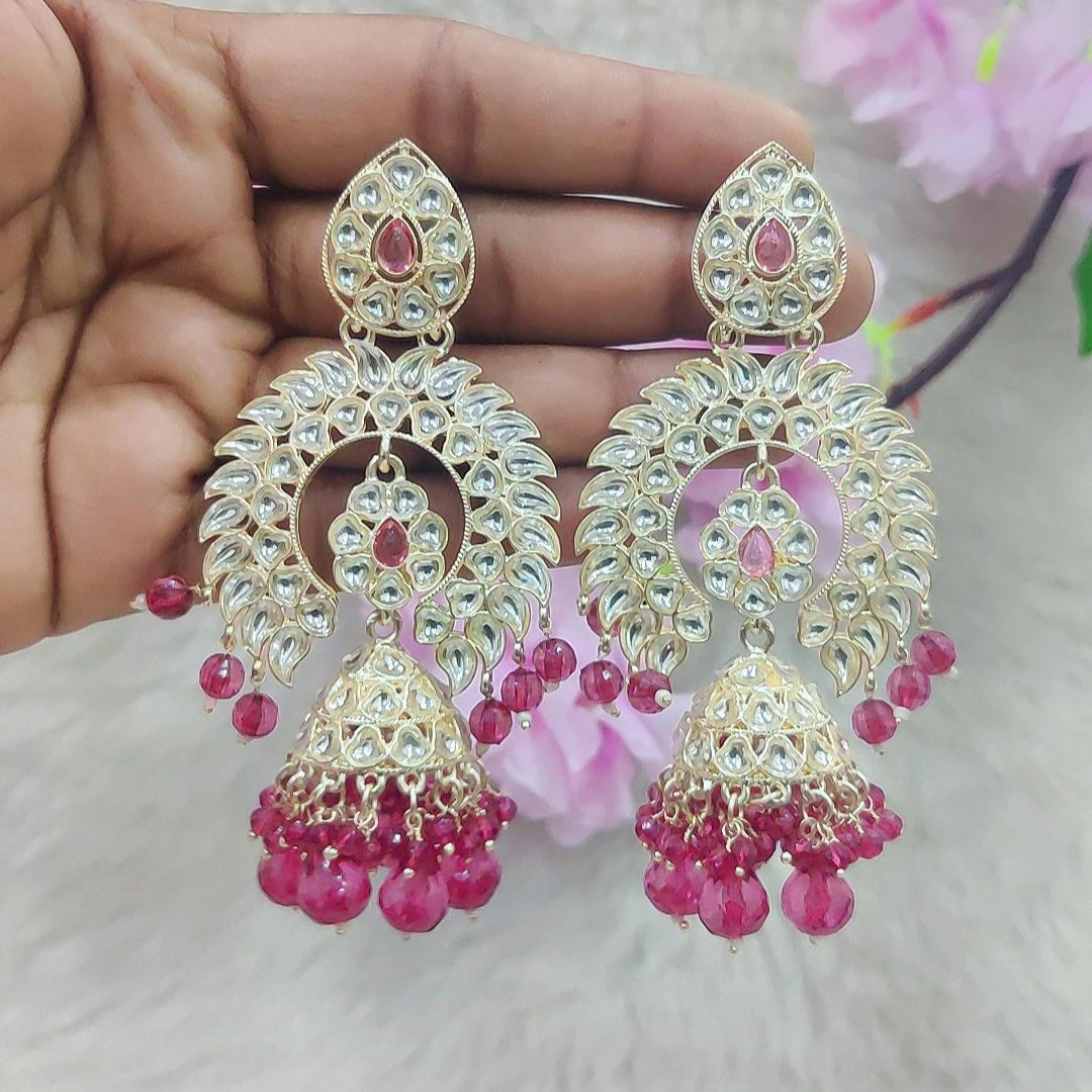 Earrings #E005 (Red | Rani Pink)