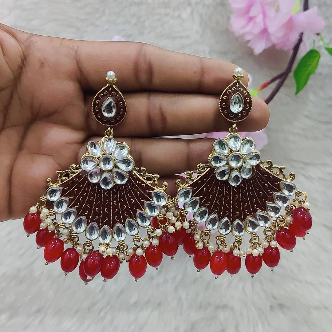 Earrings #E028 (Maroon)