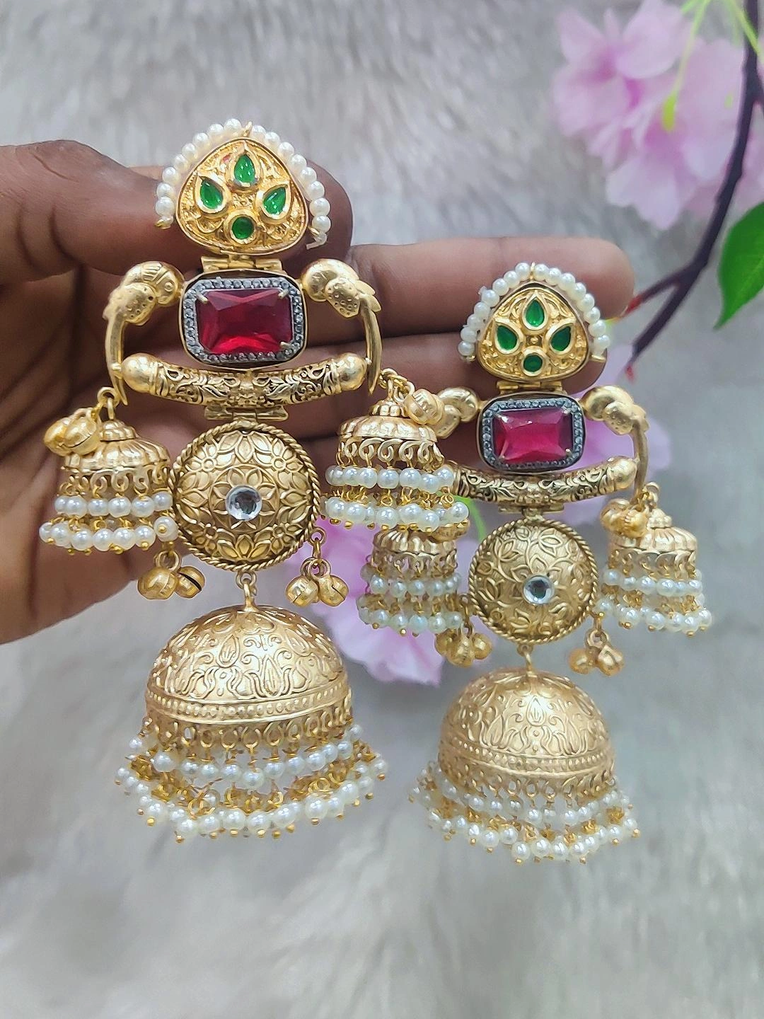 Brass Jhumki Earrings #P014