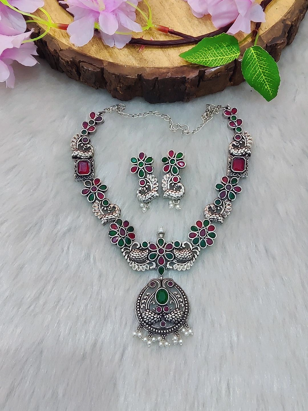 German Silver Necklace Set #N06 (Multi)