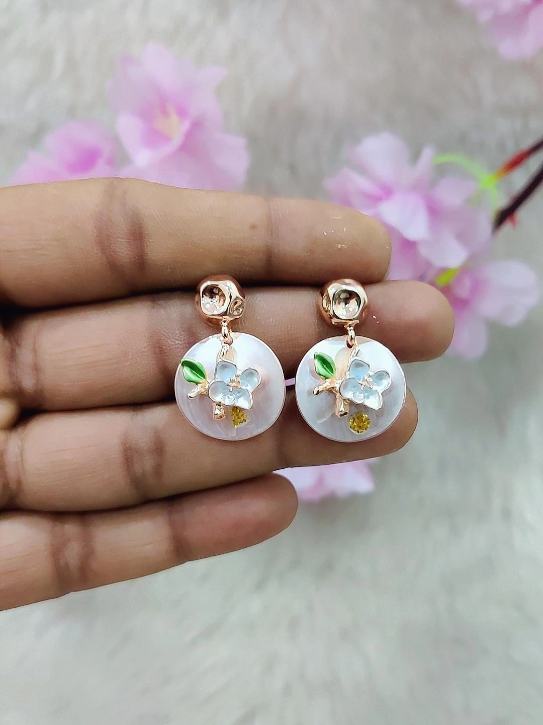 Floral Earrings #FE004 (Pink)