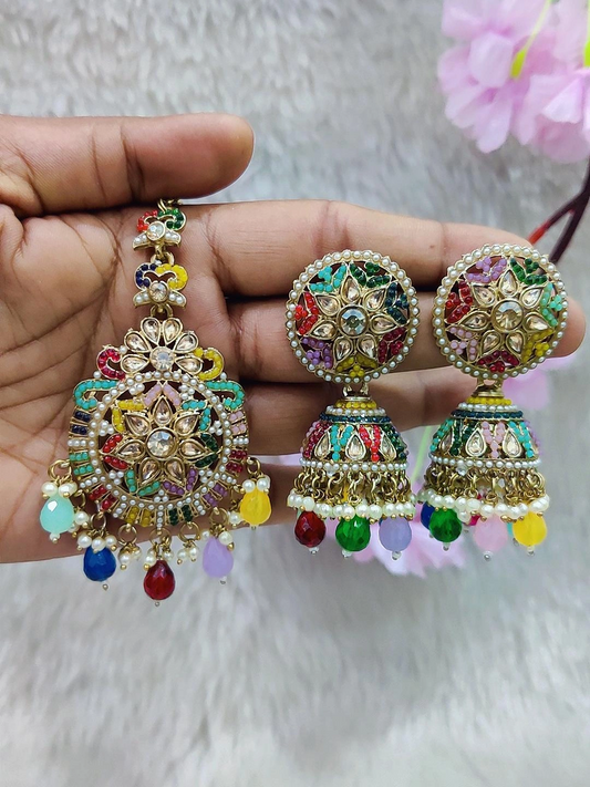 Earrings With Mangtika #E045