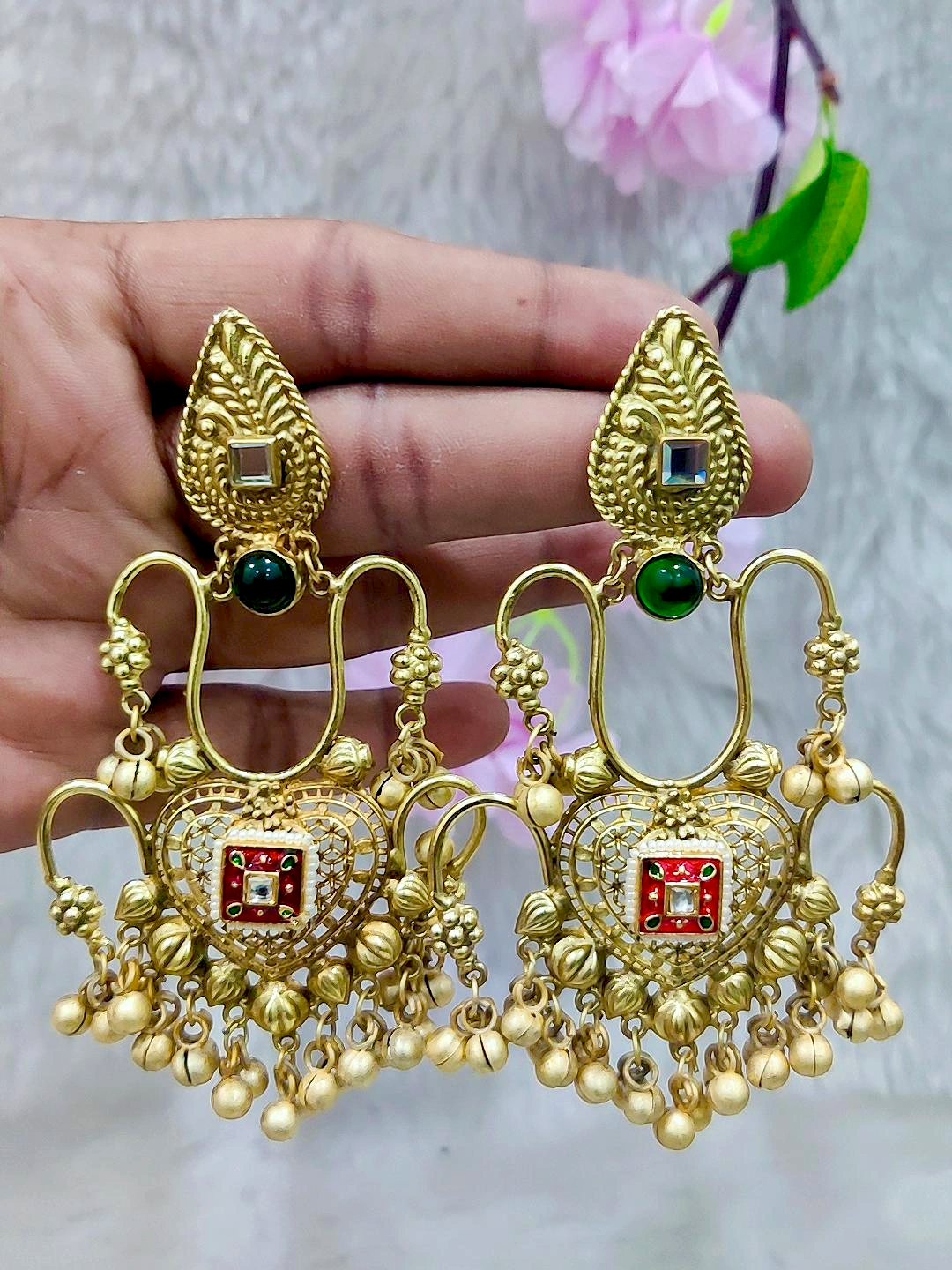Brass Golden Hanging Earrings #GE036