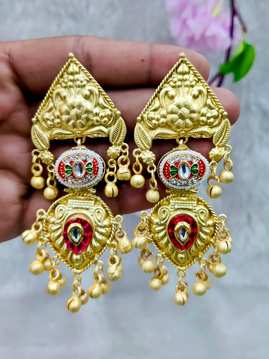 Brass Golden Hanging Earrings #GE041
