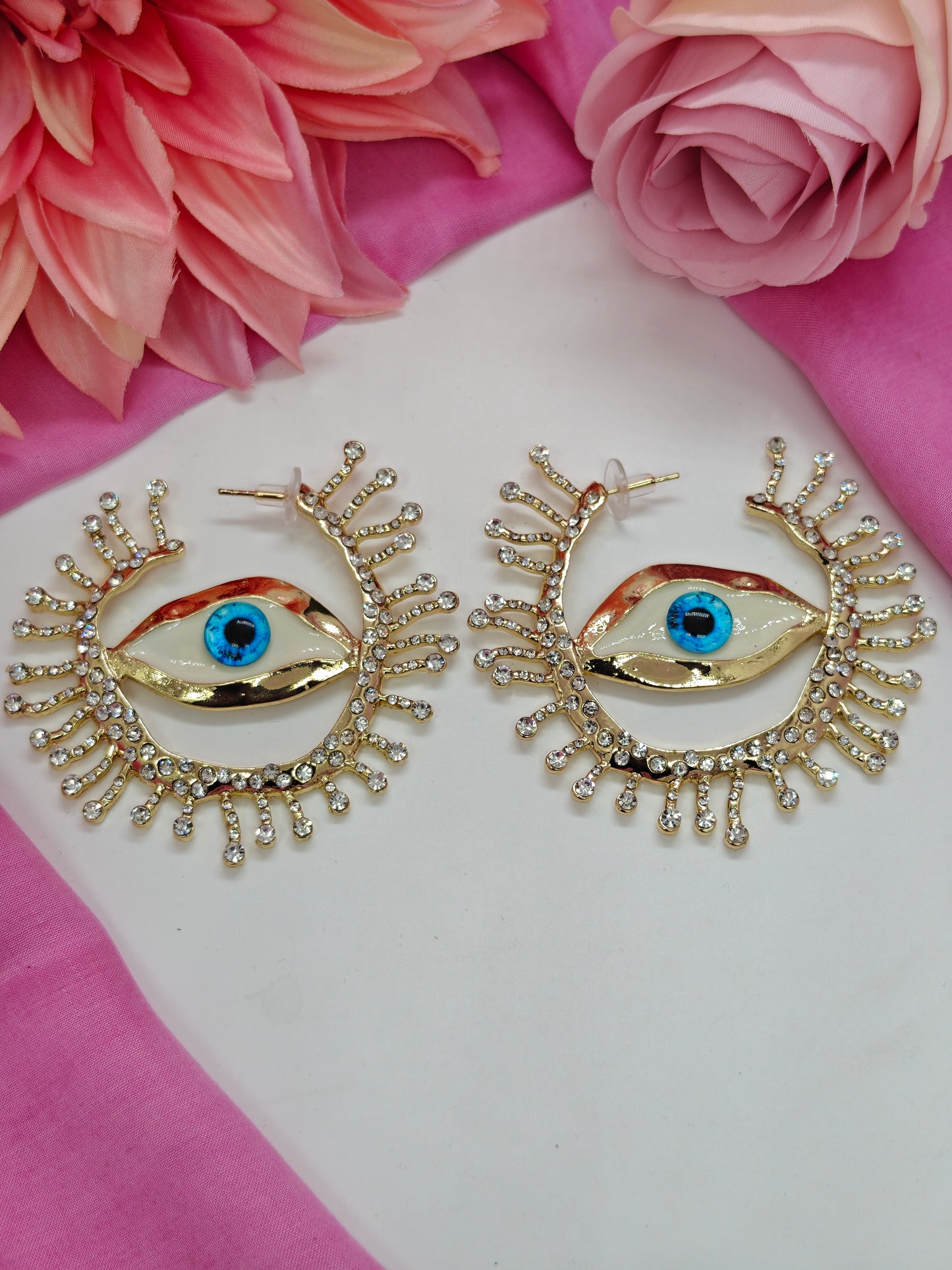 Quirky Spiral Evil Eye Earrings- #QNE-152