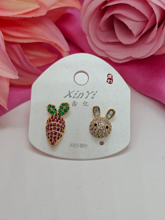 Quirky Earrings Rabbit and Carrot - #QNE-082