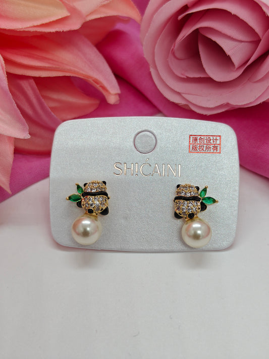 Quirky Earrings Cute Panda - #QNE-083