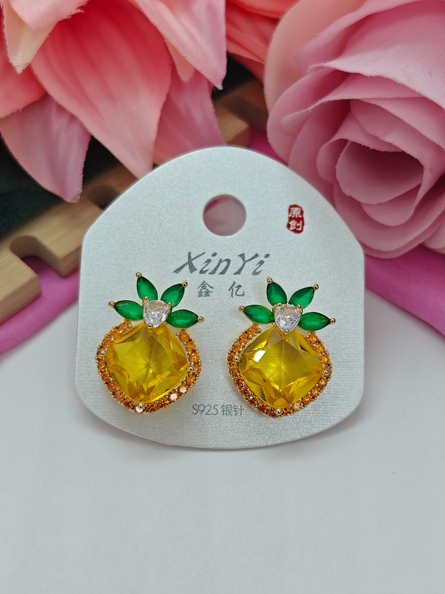 Quirky Earrings - Pine Glass - #QNE-230