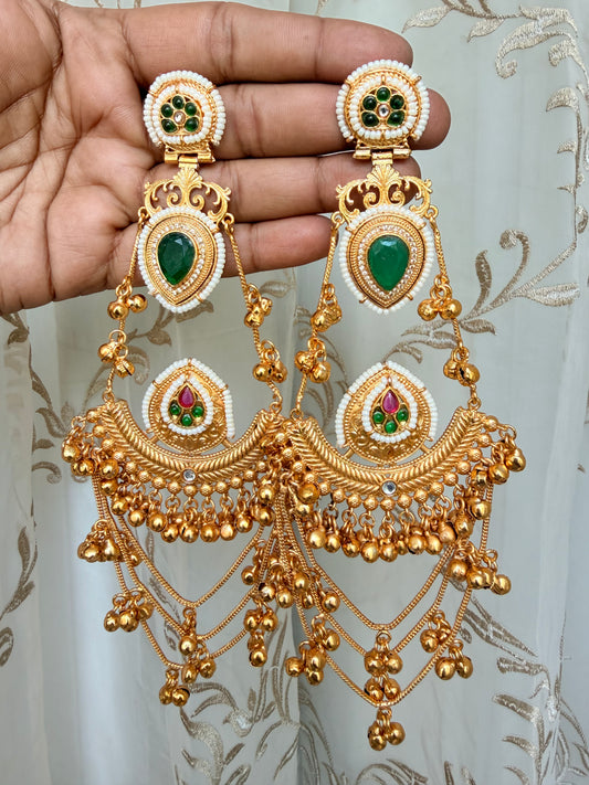 Brass Golden Hanging Earrings #GE031