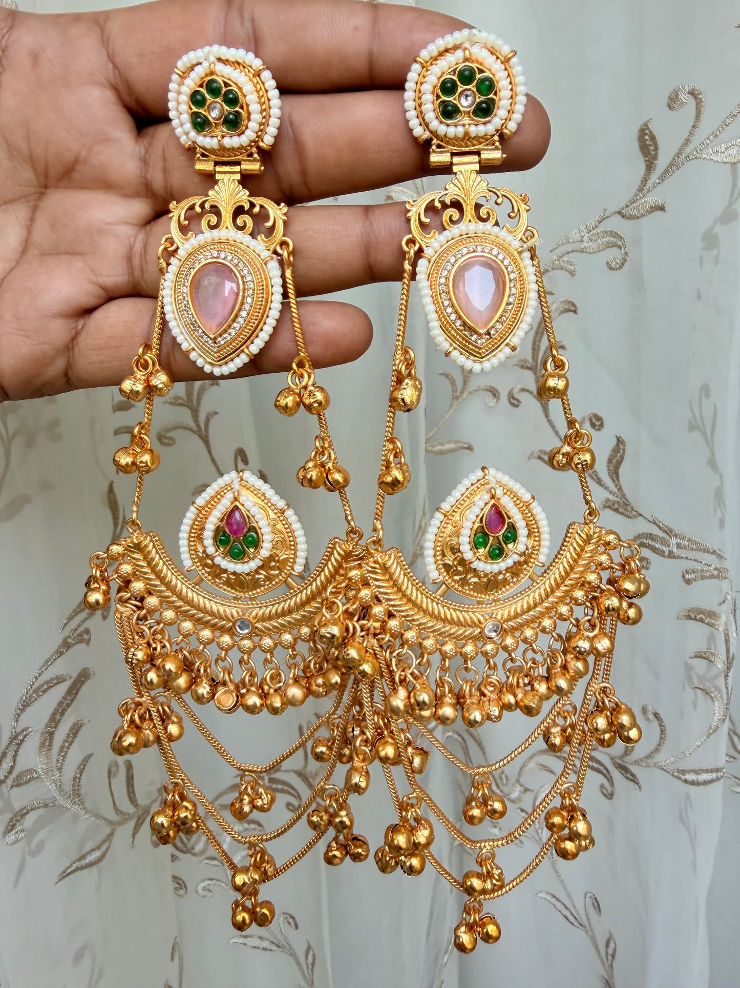 Brass Golden Hanging Earrings #GE032