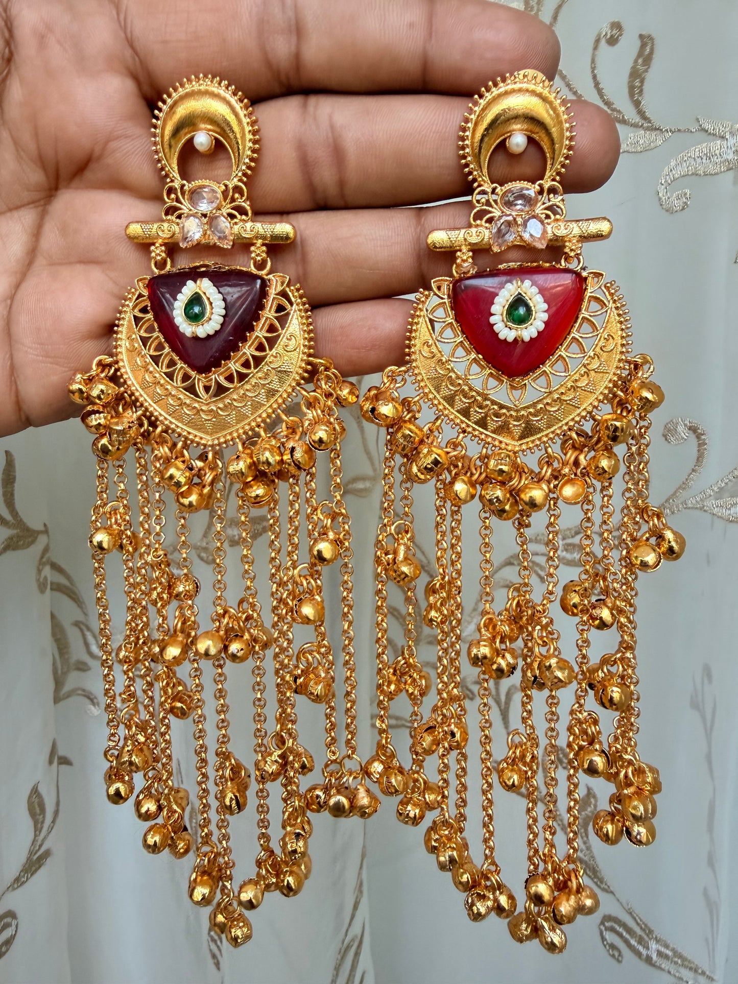 Brass Golden Hanging Earrings #GE034