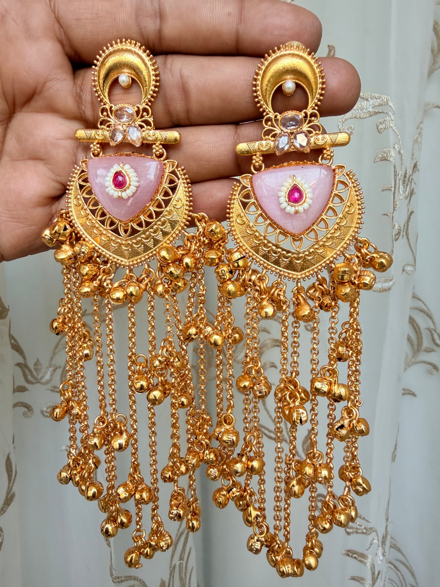 Brass Golden Hanging Earrings #GE035