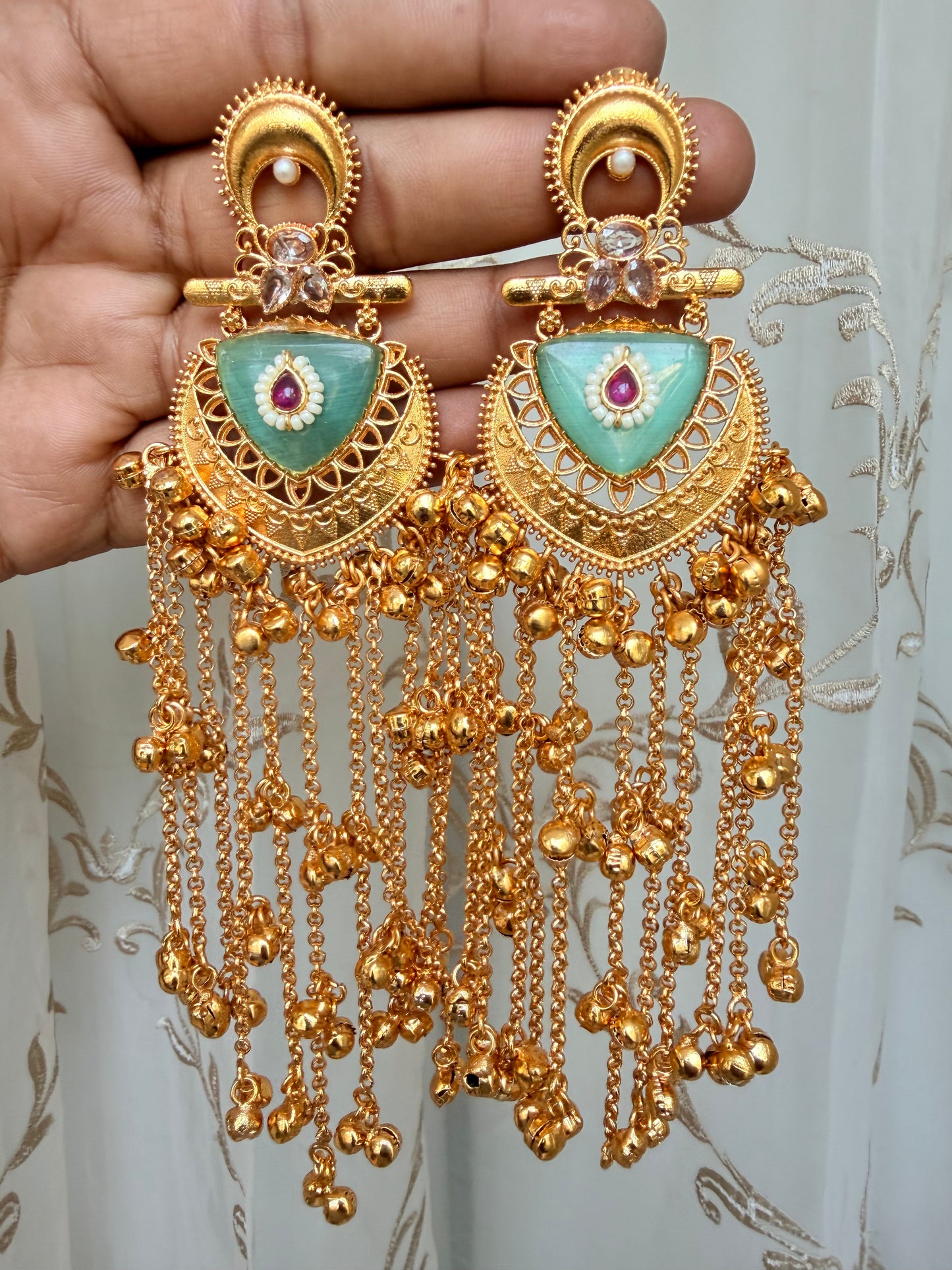 Brass Golden Hanging Earrings #GE036