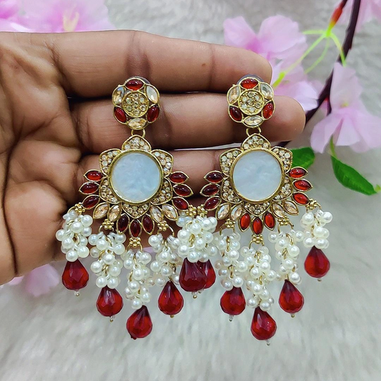 Earrings #E019 (Maroon)