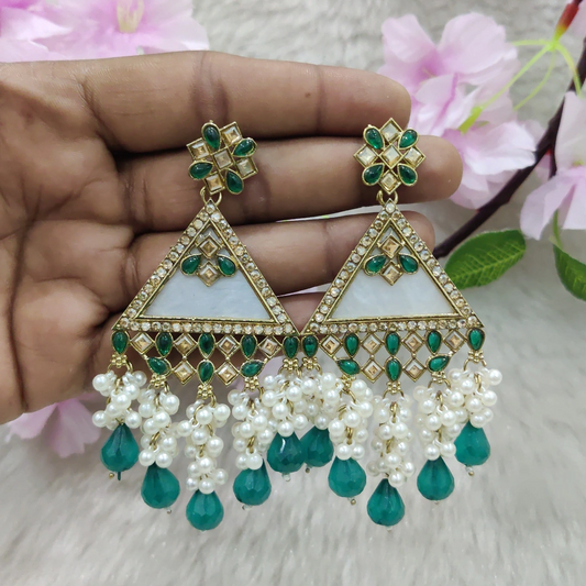 Earrings #E024 (Peacock Green)