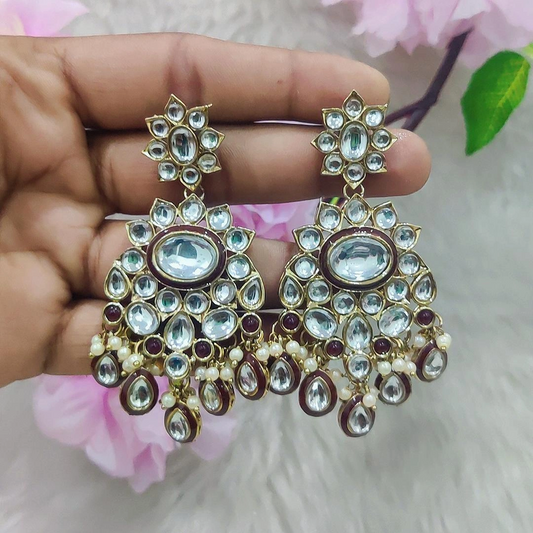 Earrings #E021 (Maroon)