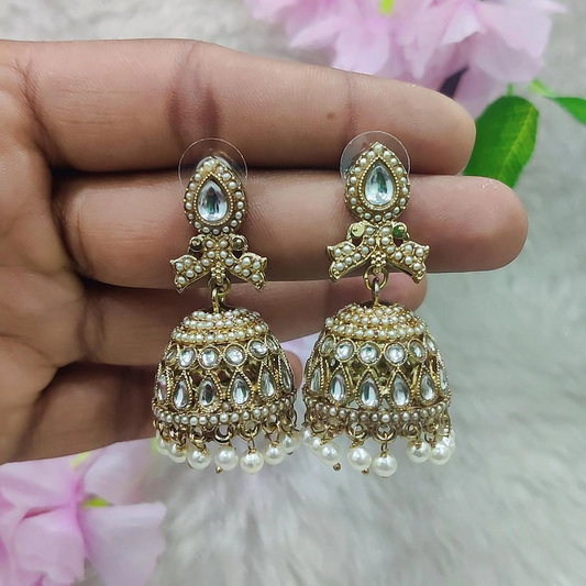 Jhumki Earrings #E025 (White)