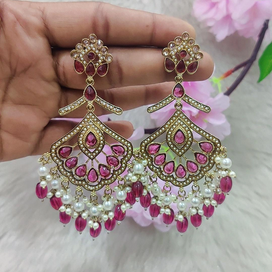 Earrings #E035 (Maroon)