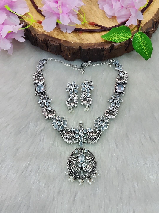 German Silver Necklace Set #N06 (White)