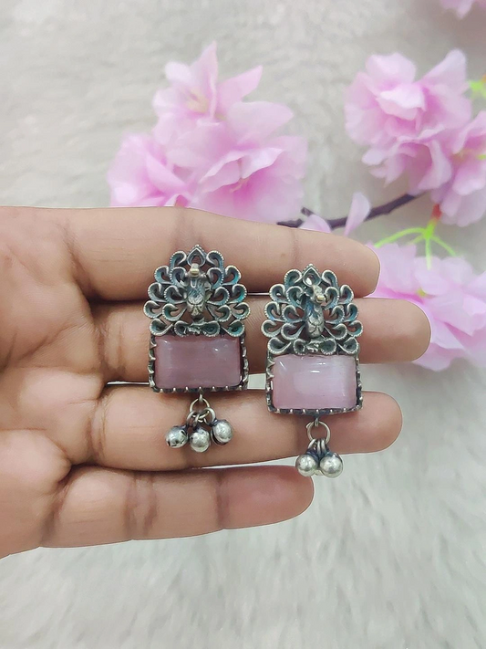 German Silver Earrings #GE007 (Pink)