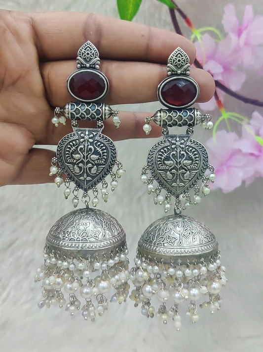 German Silver Long Jhumka Earrings #GE003