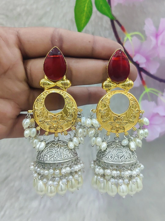 German Silver Long Jhumka Earrings #GE004