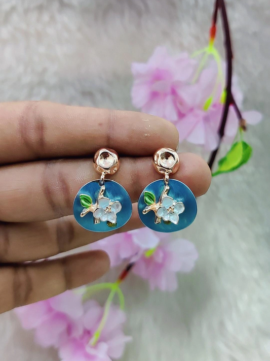 Floral Earrings #FE004 (Blue)