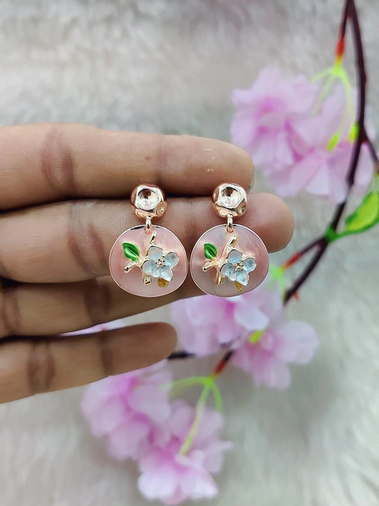 Floral Earrings #FE004 (Peach)