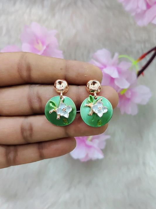 Floral Earrings #FE004 (Green)