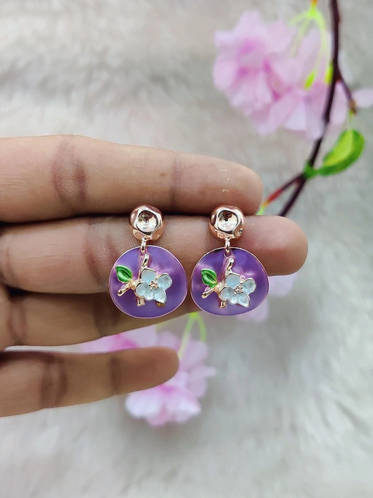 Floral Earrings #FE004 (Purple)