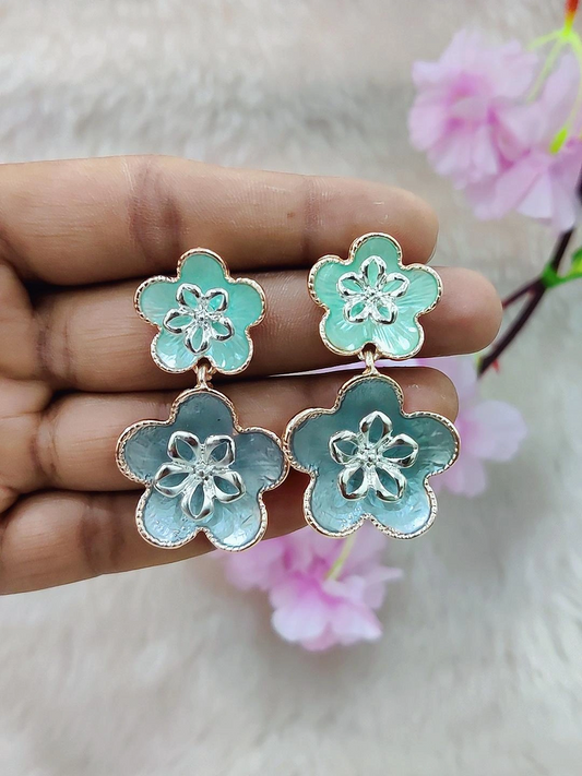 Floral Earrings #FE005 (SkyBlue)