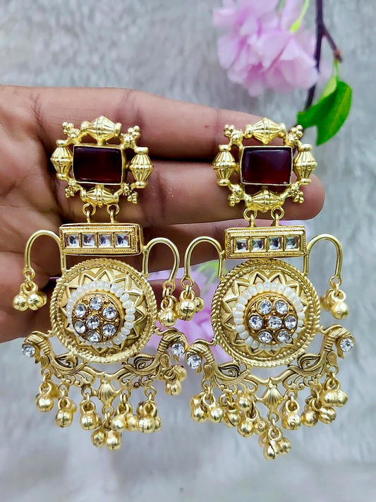 Brass Golden Hanging Earrings #GE030