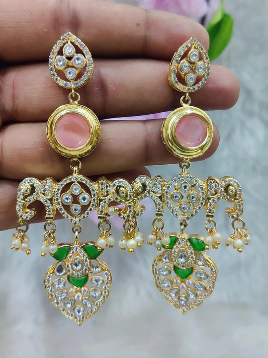 Brass Golden Hanging Earrings #GE032