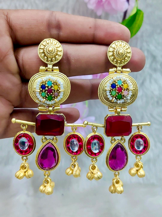 Brass Golden Hanging Earrings #GE033