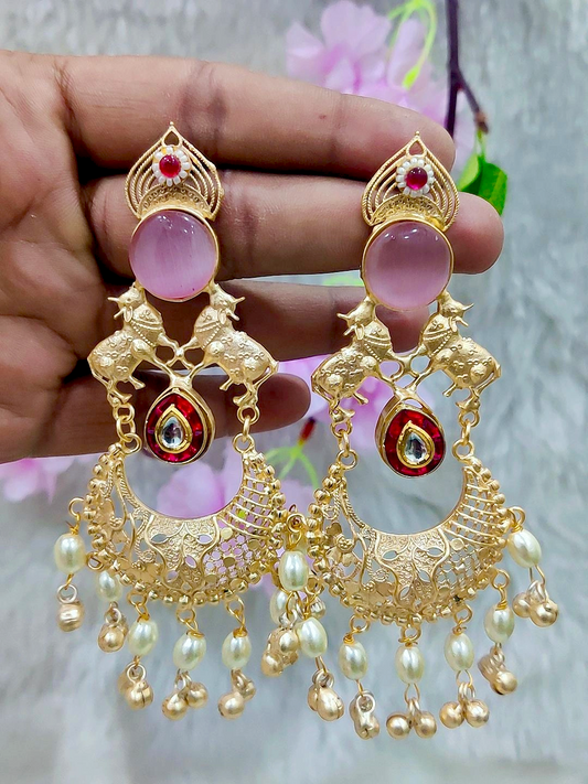 Brass Golden Hanging Earrings #GE035