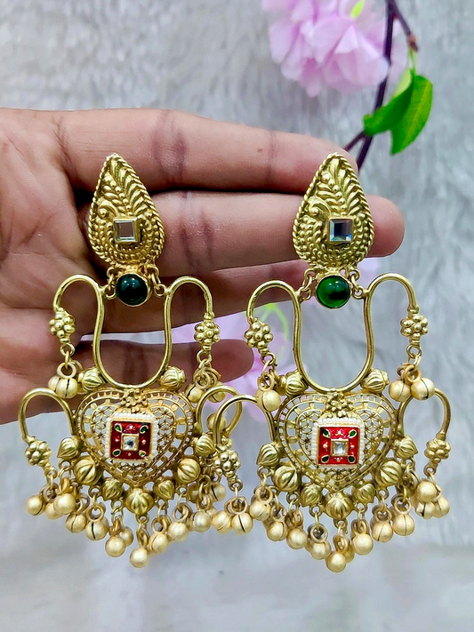 Brass Golden Hanging Earrings #GE036