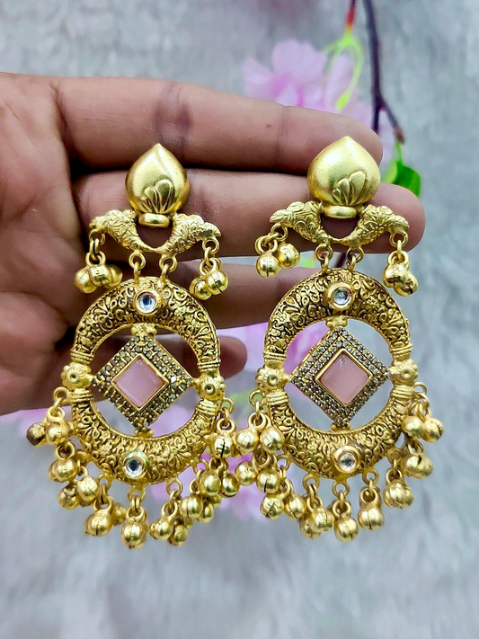 Brass Golden Hanging Earrings #GE037