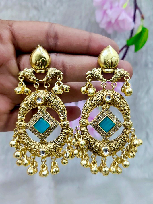Brass Golden Hanging Earrings #GE038