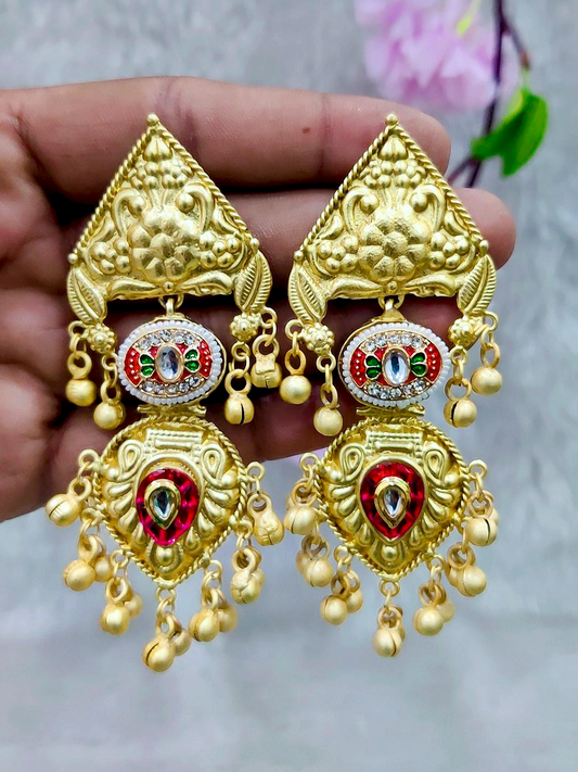 Brass Golden Hanging Earrings #GE041