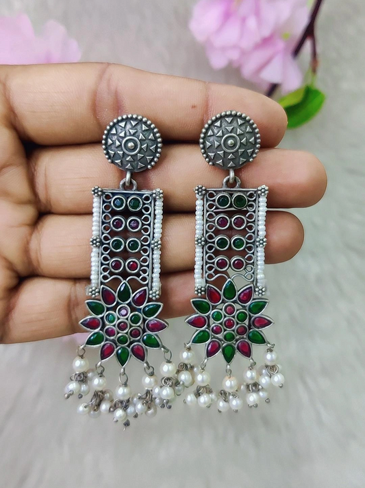 German Silver Earrings #GE111 - Multi-2