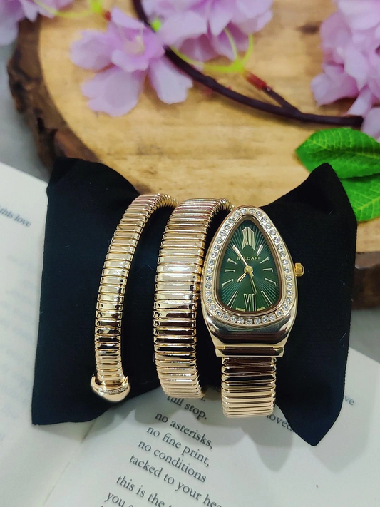 Anti Tarnish Spiral Watch Bracelets #B254 - Gold