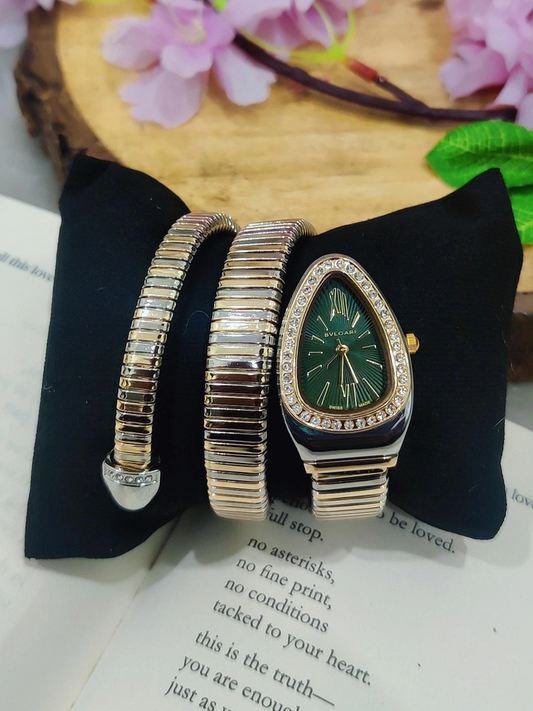Anti Tarnish Spiral Watch Bracelets #B254 - Dual-Tone