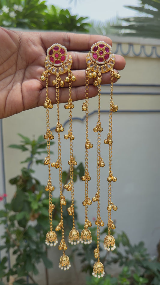 Brass Golden Hanging Earrings #GE044